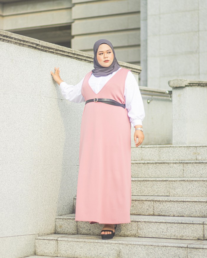 Moon-Na Korean Dress (Soft Pink)